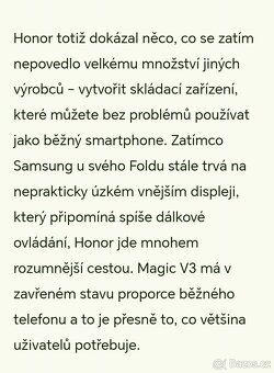 HONOR Magic V3 5g. 8+512 GB. NOVÝ se zárukou. BROWN - 17