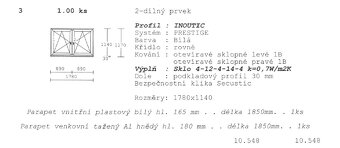 Plastová okna INOUTIC (PRESTIGE) – 3 ks + parapety – TOP sta - 17