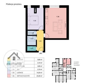 Prodej bytu -ateliér 2+kk, 53 m2 + předzahrádka 26 m2, Říčan - 17