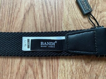 Nový pánský pružný opasek Bandi -L/XL, černý s modrými pruhy - 17