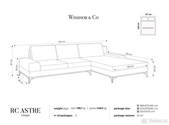 Rohová pohovka Planet z Bonami Semišová, Pravý roh - 17