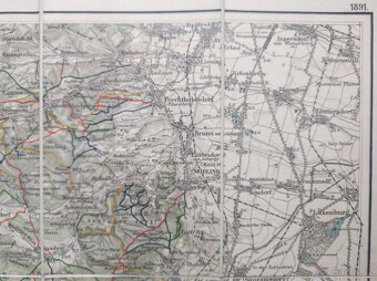 Rakousko-Uhersko r.1891 turist. mapa Vídeň ský les Baden Lax - 17
