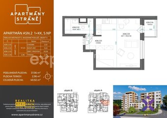 Pronájem bytu 1+kk, 41 m² s garáží, ul. Nad Stráněmi - 17