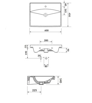SAT Brevis umyvadlo 60x45cm - 17