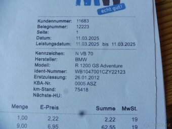 Prodám plně vybavenou Bmw R 1200 GSA 2012 TB - 17