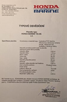 Motorový člun Honwave T35-AE, 15HP + nákladní přívěs CBS - 17