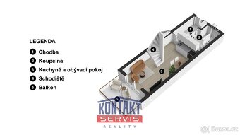 Nabízíme k prodeji zařízený mezonetový apartmán 2+kk, 73 m²  - 17