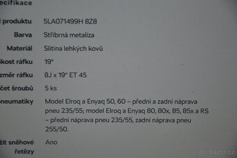 Š.Elroq,Enyaq, Karoq, Seat Ateca - NOVÉ 19 orig.Alu disky- 8 - 17