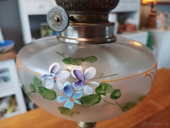 STAROŽITNÁ RUČNĚ MALOVANÁ PETROLEJKA SECESE/ART DECO FRANCE - 17