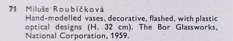 1959, Autorská váza, Roubíčková Miluše, Borské sklo Nový Bor - 17