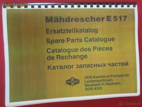 Kombajn E 514 návod + kat. dílů + katalog dílů motor IFA - 17