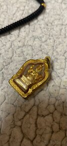 Náhrdelník zlatem spojovaný, amuletové přívěsky, Thajsko - 17