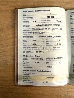 Motorový člun ZODIAC ZOOM s motorem HONDA BF20 - 17