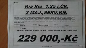 KIA RIO 2018 PŮVOD ČR 2.MAJITEL SERVISNÍ KNIHA - 17