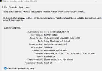 Starší herní PC i7 920, GTX 970, 16GB, 256GB  SSD - 17