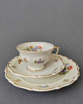 Porcelánova čajová sada s nádherným květinovým zdobeným - 17