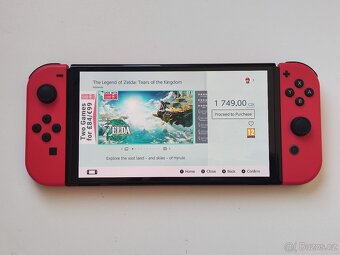 Nintendo Switch OLED Mario edice TOP STAV rok záruka +10 her - 17