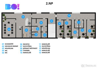 Prodej kancelářských prostor 717 m², pozemek 6041m², Hošťálk - 17