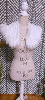 BÍLÝ KABÁTEK - MANGO vel. M + LUXUSNÍ LÍMEC - 17