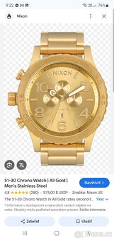 Nixon Zlaté hodinky aj strieborne veľká nad 5cm priemer - 17
