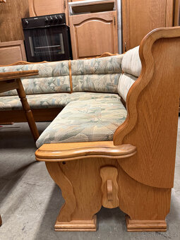 Dvakrát dubová jídelní lavice + stůl a židle - 17