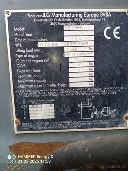 Prodám teleskopický manipulátor JLG 35 13 PS - 17