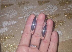 Nové dámské stříbrné náušnice kruhy 3 cm lesklé nové 925 - 17