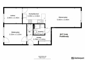 Poděbrady, prodej bytu 3+kk+komora, 58 m2, okr. Nymburk - 17