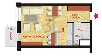 Prodej bytu 1+kk s lodžií, o výměře  32m2, Hodonín - 17