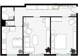 Byt 2+1, 69 m², družstevní – Strašnice, velkorysý prostor s  - 17
