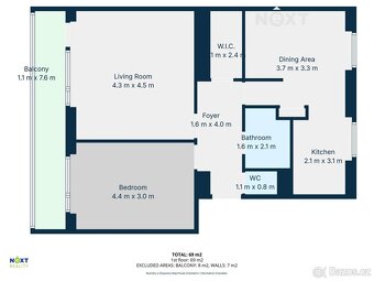 Pronájem byt 3+kk, 69㎡ - 17