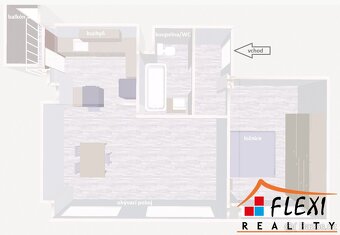 Pronájem částečné zařízeného bytu 2+kk s balkónem, 56,20 m², - 17
