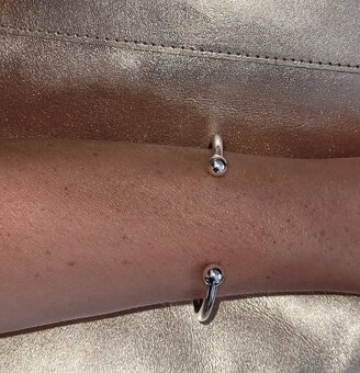 Nový dámský stříbrný náramek 925 kuličkový otevřený uni vel - 17