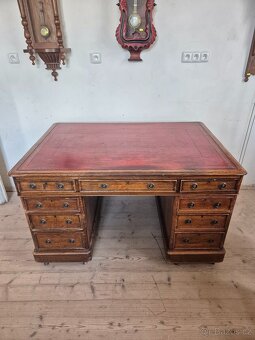 Anglický viktoriánský psací stůl - Oboustranný - 17