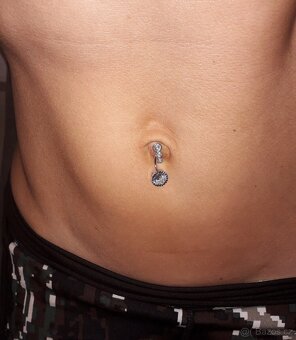 Nový piercing do pupíku třpytivý chirurgická ocel nový - 17