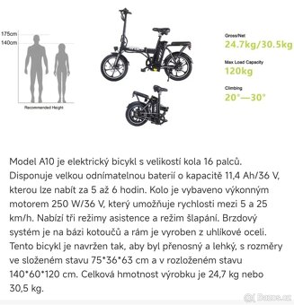 Skládací Elektrokolo 250w & 25km/h - 17