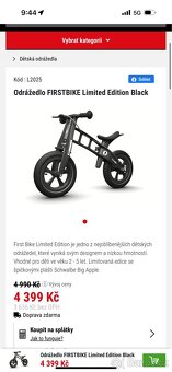 Luxusní Odrážedlo FIRSTBIKE Limited Edition Black - 17