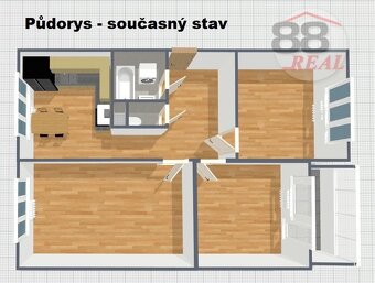 Prodej družstevního bytu 3+1+L, 68,5 m2, Lípová, Klášterec n - 17