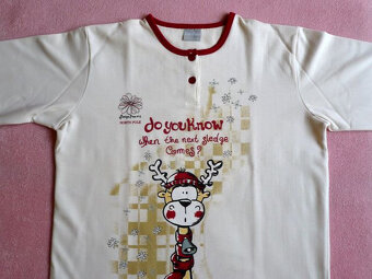 Relax oblečení / Teplé pyžamo se sobem - vel. L - 17