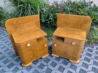 Art Deco noční stolky + toaletní stolek - 30. léta - 17