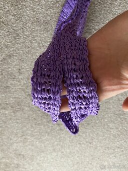 Nové lýkové tašky na knoflíky - červená, fialová - 17