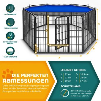 Ohrádka pro psy v.80cm, zánovní - 17