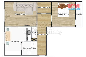 Prodej bytu 2+1, 55 m², Praha 9, ul. Tupolevova - 17