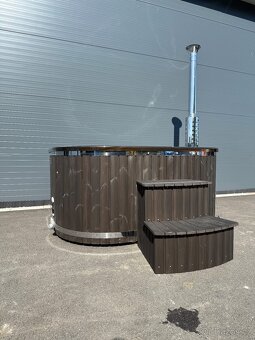 Koupací sud čtverec, vířivka, mramor hnědá - 17