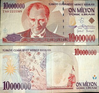 Turecké bankovky - 10 - 10 000 000 lir 1970 - 2009 - 17