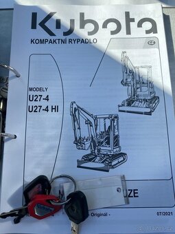 Prodám minibagr Kubota U27 s nulovým přesahem zádě - 17