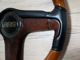 Velmi vzácný volant BBS, kůže, dřevo, W123, W124, W201, E28 - 17