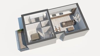 Moderní byt 2+kk s balkonem, parkovacím stáním a zahradou, l - 17