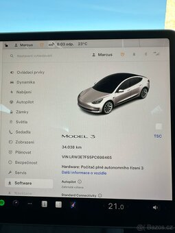 TESLA MDDEL 3 STANDARD RANGE+ - 5/23, DPH, ZÁRUKA, 38000KM - 17