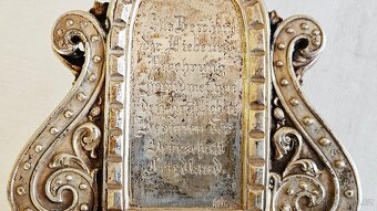 Ag stříbro stolní krucifix loťák rok 1864 biedermeier styl - 17